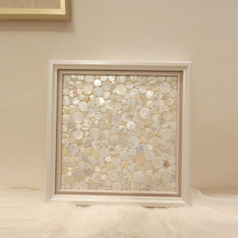 现代简约贝壳客厅背景墙装饰画轻奢中古风餐厅卧室玄关走廊挂画