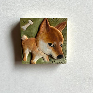 邪恶小狗卡通温馨挂画卧室床头小众艺术感壁画酒店房间装饰画