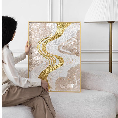 现代简约立体感壁画肌理感客厅沙发背景装饰画高级感玄关入户挂画