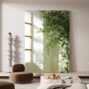 现代简约竹林客厅装饰画卧室壁画光影禅意清新沙发背景墙玄关挂画