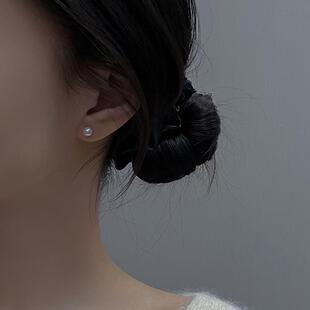 S999纯银天然极光淡水真珍珠耳钉女养耳洞感迷你耳饰新款爆款