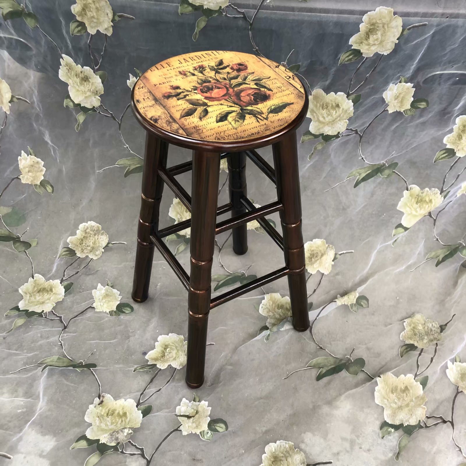 欧式风格高凳 家用餐桌椅 美式实木吧台椅 70厘米高精品