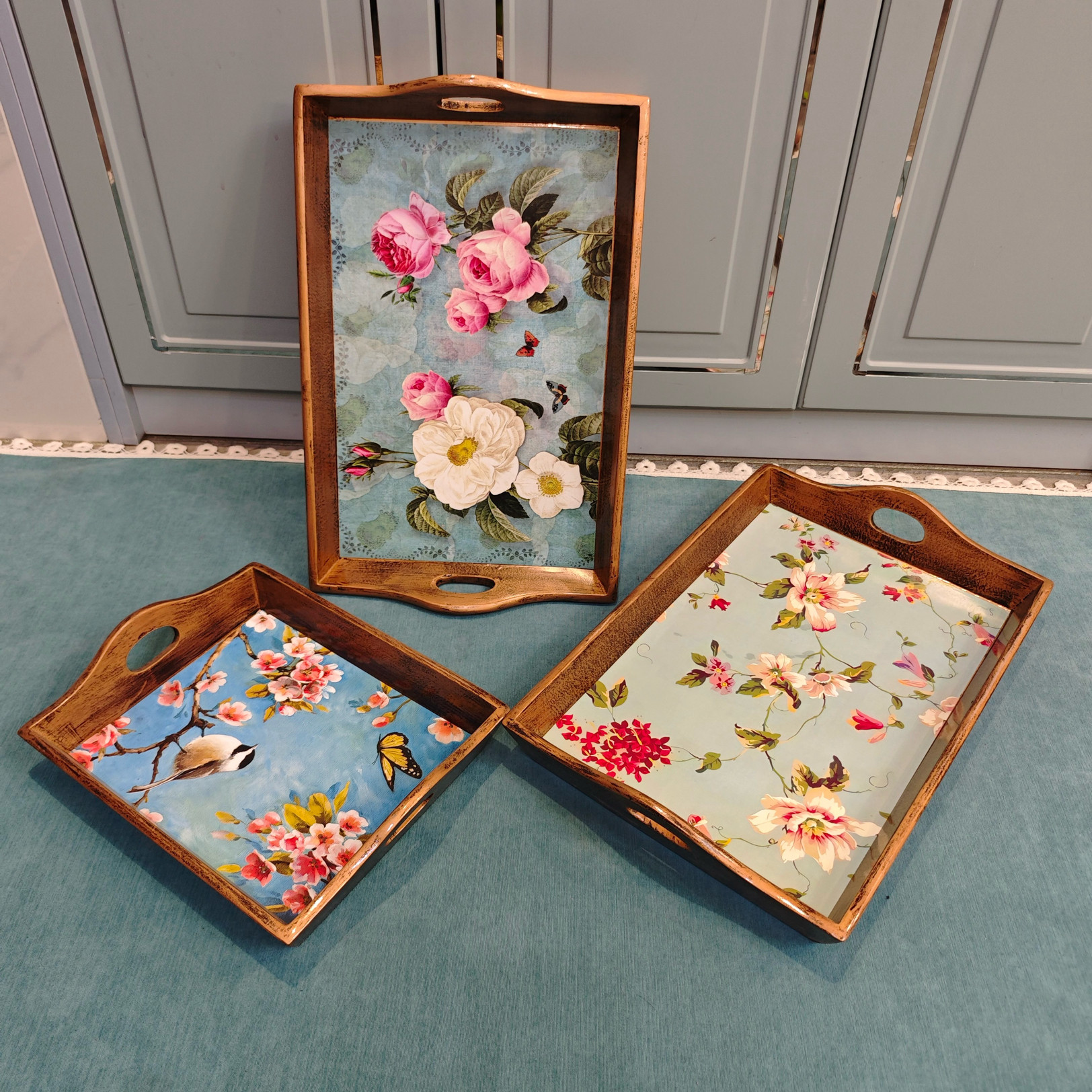 美式田园西式托盘 家用欧式托盘 杯盘水果盘 长方形创意客厅茶盘,餐饮具,果盆/果盘/果篮,淘宝优惠券,粉丝福利购,淘宝优惠卷