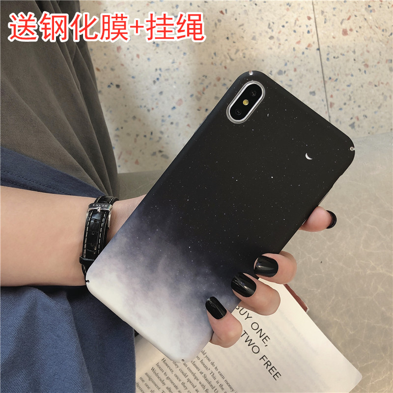 简约黑色星空oppoA9手机壳Reno全包边硬壳r9/r9s/r11/r11s/(用1元券)