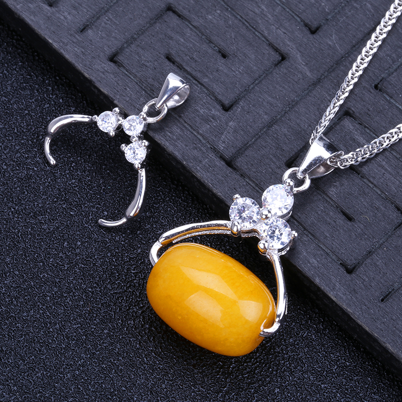 s925纯银桶珠吊坠扣扣路路通