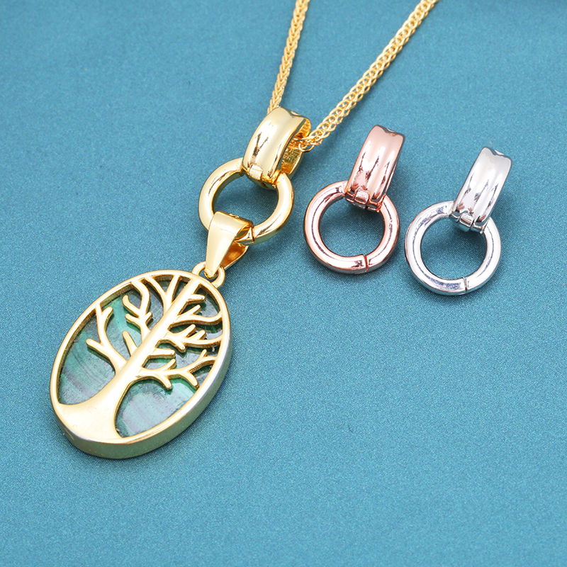 S925纯银连接扣光面双环活口扣