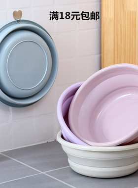 可折叠洗脸盆有孔可挂省空间旅行随身携带卫生PP材质承重强洗衣盆