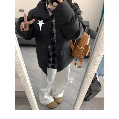 美式复古立领羽绒棉服女2024年冬季新款设计感小众棉服外套