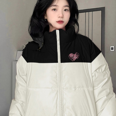 韩版立领棉衣插肩羽绒棉服
