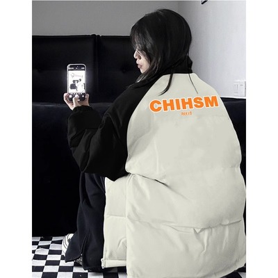 情侣加厚宽松面包服外套潮