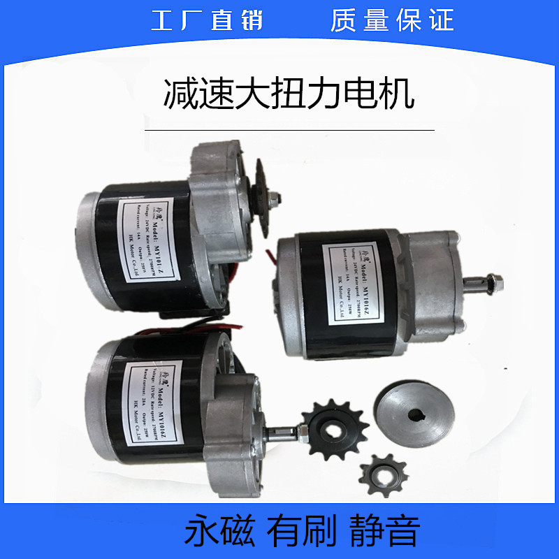 24v直流有刷减速电机250w电机马达12v 24v有刷电动车电机 滑板车