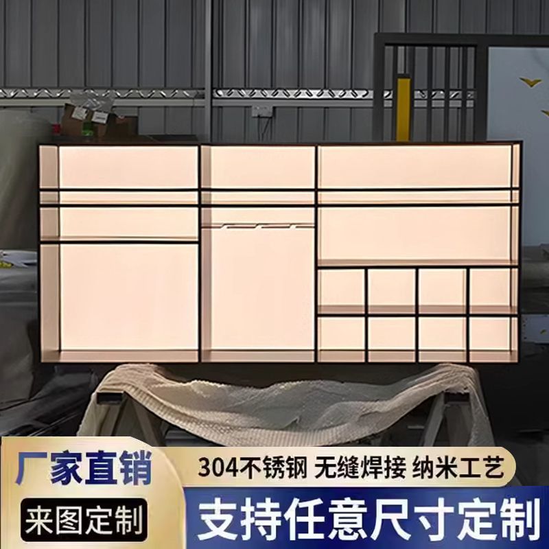 不锈钢发光背板展示柜