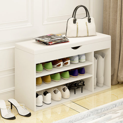 进门口换鞋凳家用可坐式鞋柜鞋架软包坐垫多功能储物凳收纳穿鞋凳