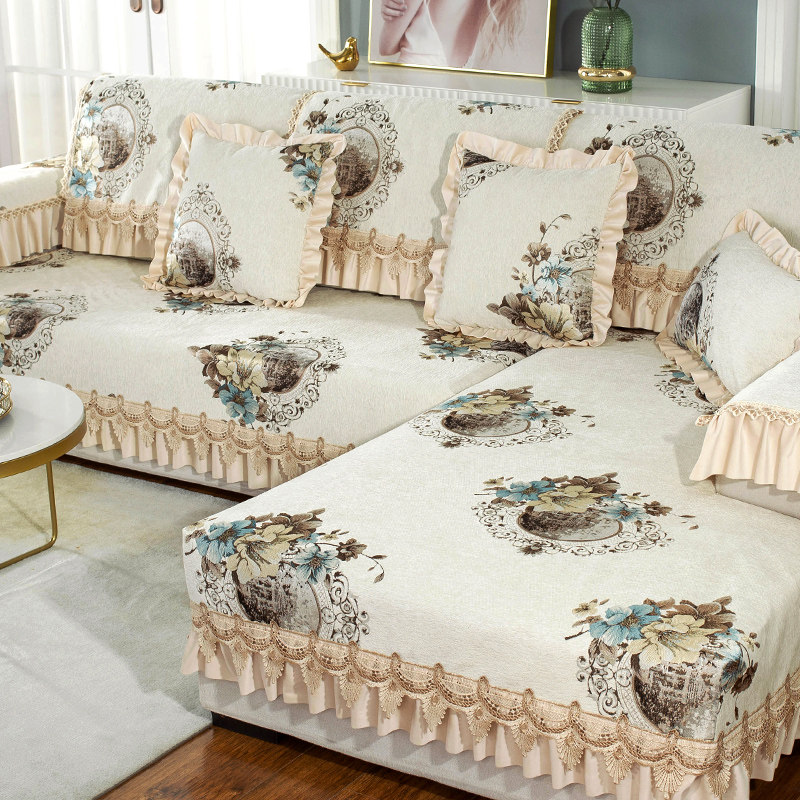 高档沙发垫防滑雪尼尔布艺坐垫四季通用全包欧式沙发套巾加厚定做