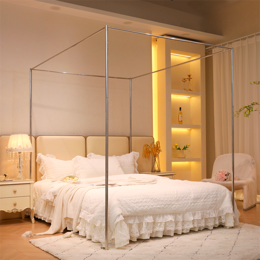 落地蚊帐2023新款家用卧室2022年文纹账1米5大床8三开门免安装怅2