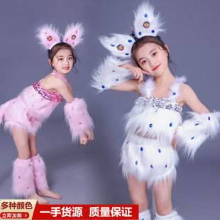 儿童动物小猫演出服女童波斯猫学猫叫舞台表演服幼儿可爱花猫舞蹈