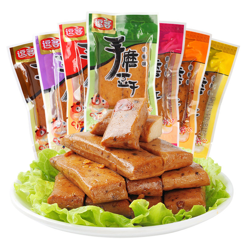 重庆特产逗客手磨豆干5斤QQ豆腐干麻辣五香零食品小包装散装称重