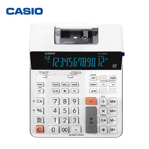 卡西欧打印式计算器FR-2650RC双色墨轮打印机插电使用酒店皮草行业推荐