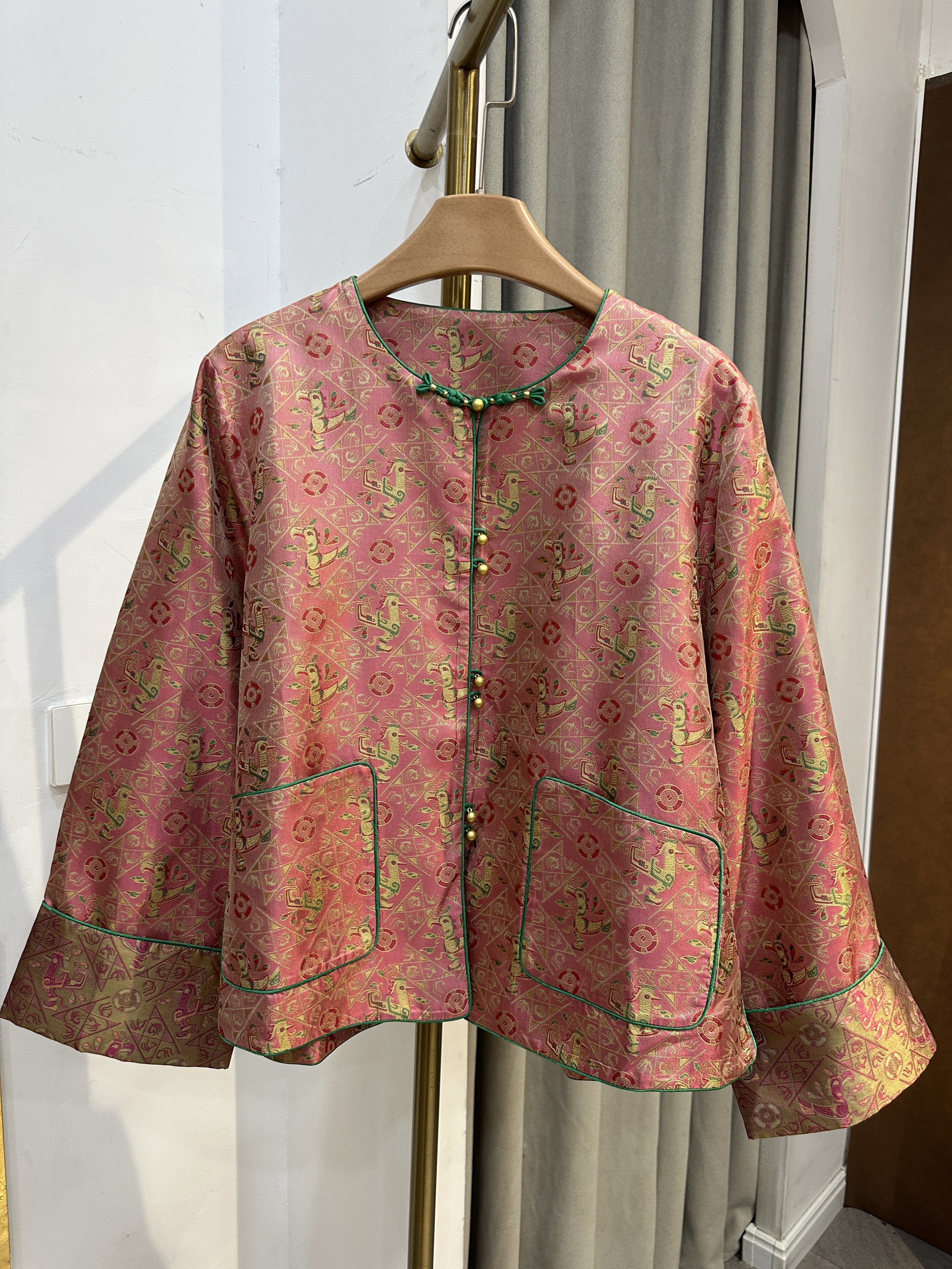 胭脂粉 非遗蜀锦 奢贵新中式重磅32姆米真丝外套女,女装/女士精品,真丝上装,淘宝优惠券,粉丝福利购,淘宝优惠卷