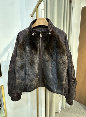 2025年新款皮毛一体外套女皮草中长款貂皮绵羊皮羊时尚