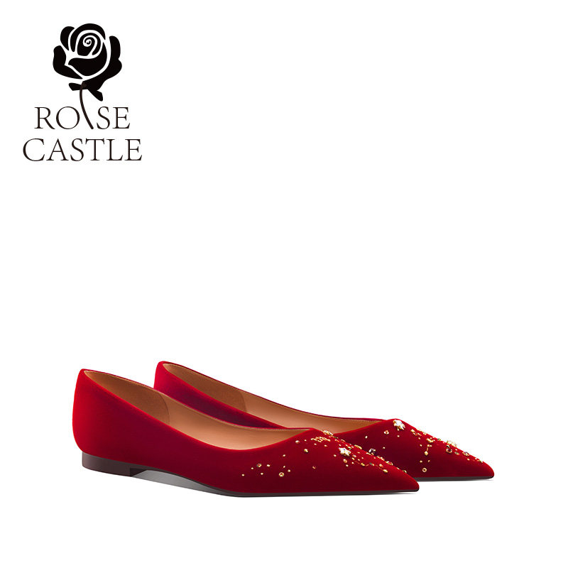 十二星座rose castle婚宴鞋 红色婚鞋女低跟平底孕妇秀禾新娘单鞋,女鞋,婚鞋,淘宝优惠券,粉丝福利购,淘宝优惠卷