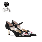 三生之花 rose castle旗袍鞋 高定刺绣婚鞋 国风高跟礼服宴会鞋