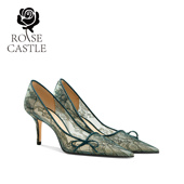 高定年会礼服单鞋 新娘蕾丝高跟鞋 俏佳人 rosecastle婚宴鞋