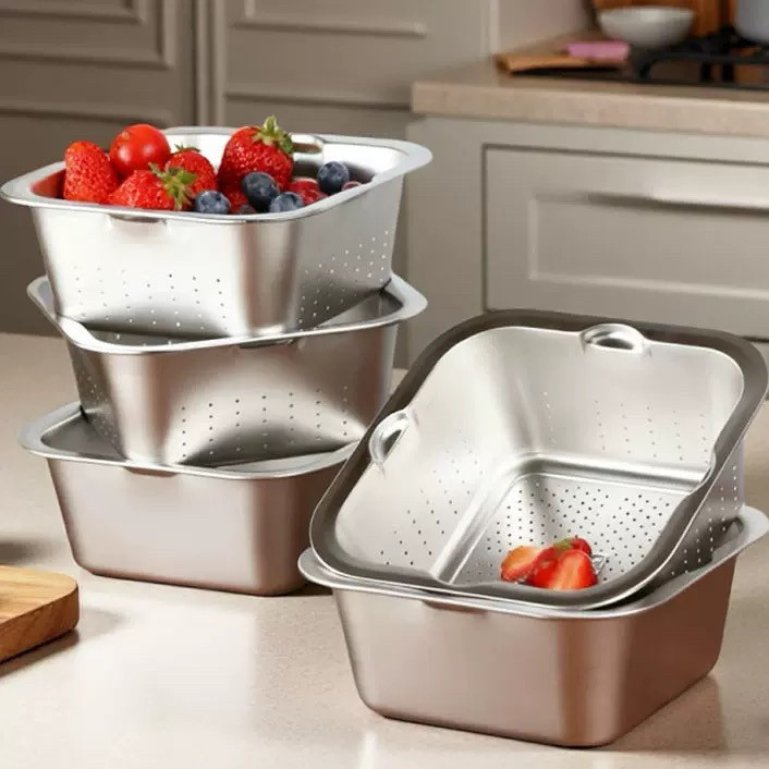 EAYU双层洗菜盆沥水篮食品级304不锈钢家用淘米洗菜水果盆滤水篮,餐饮具,洗菜盆/沥水篮/漏水筛,淘宝优惠券,粉丝福利购,淘宝优惠卷