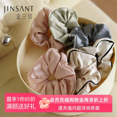 金三塔100%桑蚕丝真丝大肠发圈女新品 不留痕发绳 蚕丝养发护发法式