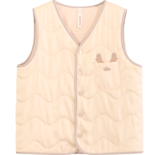 金三塔桑蚕丝填充保暖马甲儿童蓬松柔软秋冬新品宝宝丝绵背心