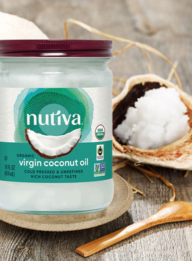 Nutiva椰子油食用油冷榨初榨0添加美国原装进口0反式脂肪可护肤