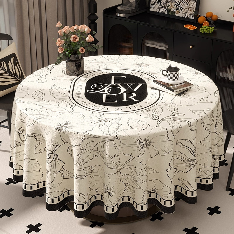 2026新款法式圆桌布防水防油免洗轻奢高级感圆形茶几餐桌布台布垫,居家布艺,桌布,淘宝优惠券,粉丝福利购,淘宝优惠卷