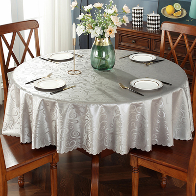 桌布防水防油防烫免洗餐桌大圆桌布酒店饭店圆形台布家用餐桌布