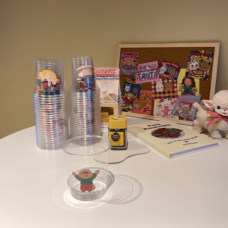 网红自制奶茶外卖杯咖啡杯一次性冷饮杯透明塑料杯可爱嘟嘟直筒杯,餐饮具,塑杯,淘宝优惠券,粉丝福利购,淘宝优惠卷