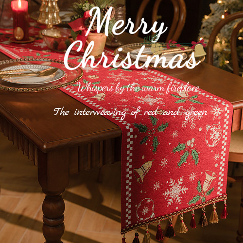 圣诞桌旗安娜丽丝高级感加厚美式