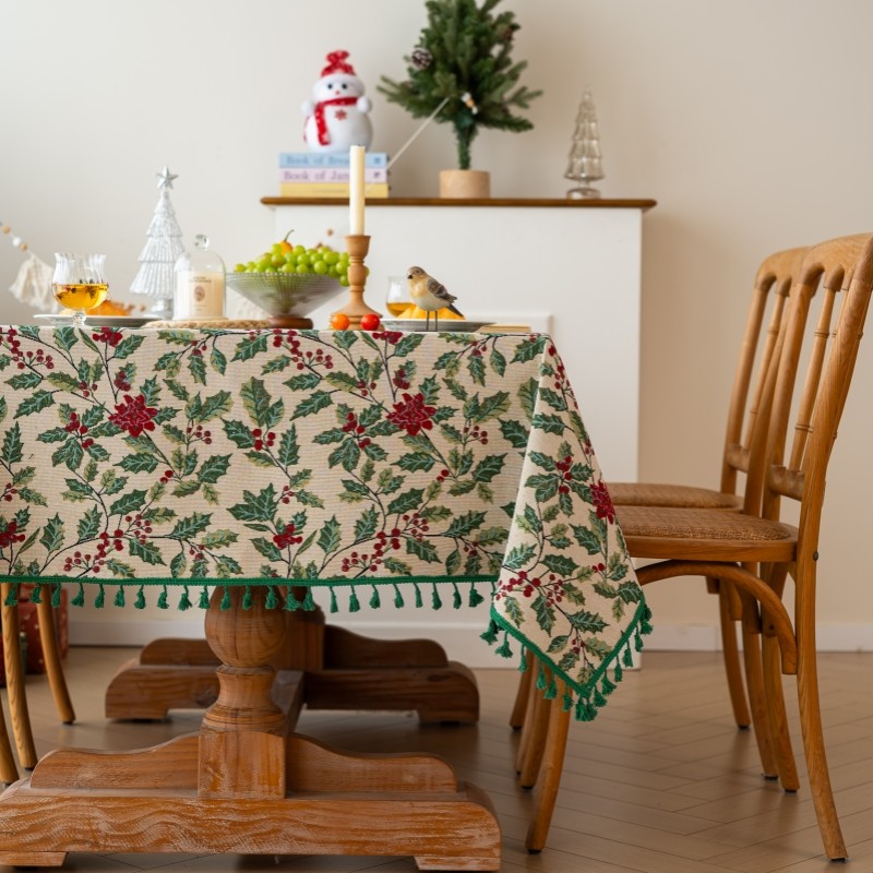 圣诞派对餐桌布装饰氛围感台布棉麻美式复古风桌布盖巾盖布长方形,居家布艺,桌布,淘宝优惠券,粉丝福利购,淘宝优惠卷