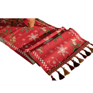 美式轻奢高级感圣诞桌旗长方形氛围感装饰条茶桌电视柜长条盖布巾