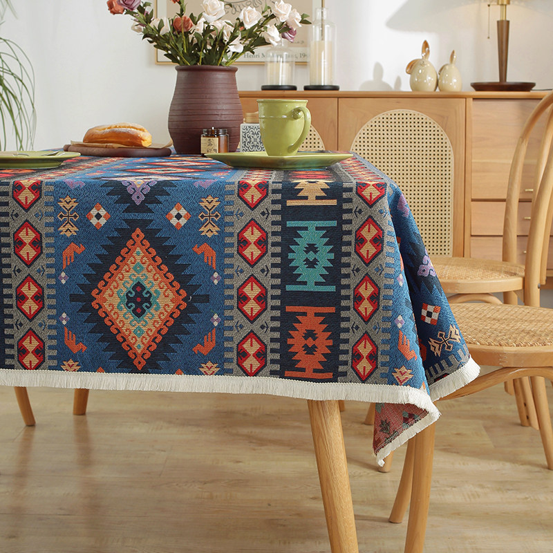 加厚波西米亚风棉麻覆古布艺桌布节日氛围感餐桌布长方形流苏桌布,居家布艺,桌布,淘宝优惠券,粉丝福利购,淘宝优惠卷