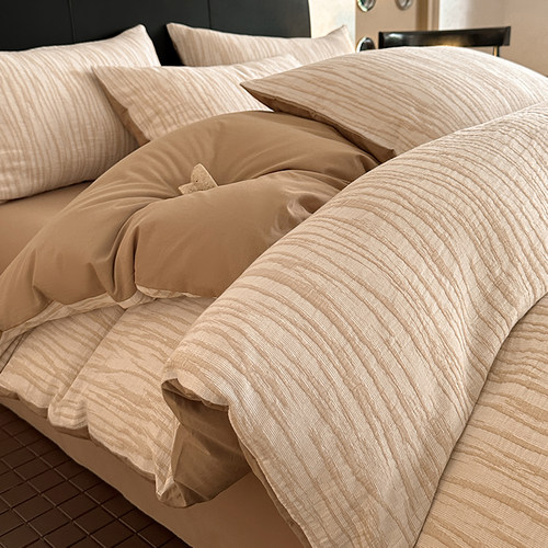 透气三层纱全棉四件套清新风柔软