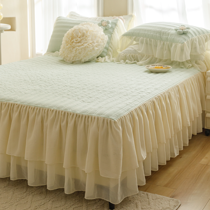 60支全棉床裙单件高档轻奢床罩套遮丑下摆四季通用纯棉女孩公主风