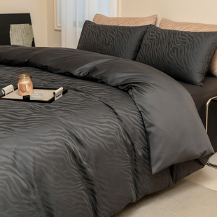 100S长绒棉四件套轻奢提花贡缎被罩套全棉纯棉床单秋冬床上用品3