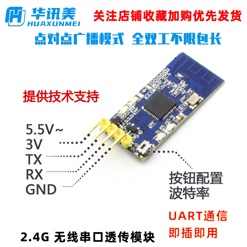 2.4G zigbee无线串口收发模块 CC2530数据透传点对点广播模式TTL-封面