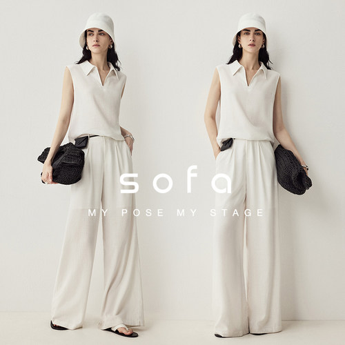 sofa极简老钱风苎麻套装