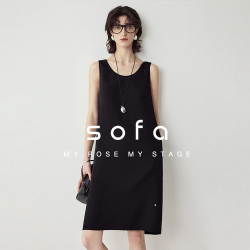 sofa凉感醋酸纸片人背心连衣裙