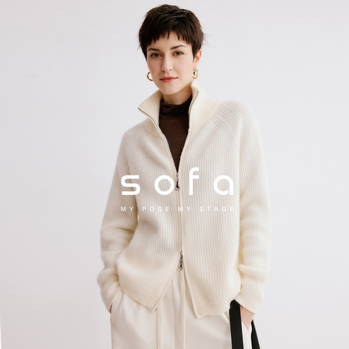 sofa廓形可叠穿针织开衫
