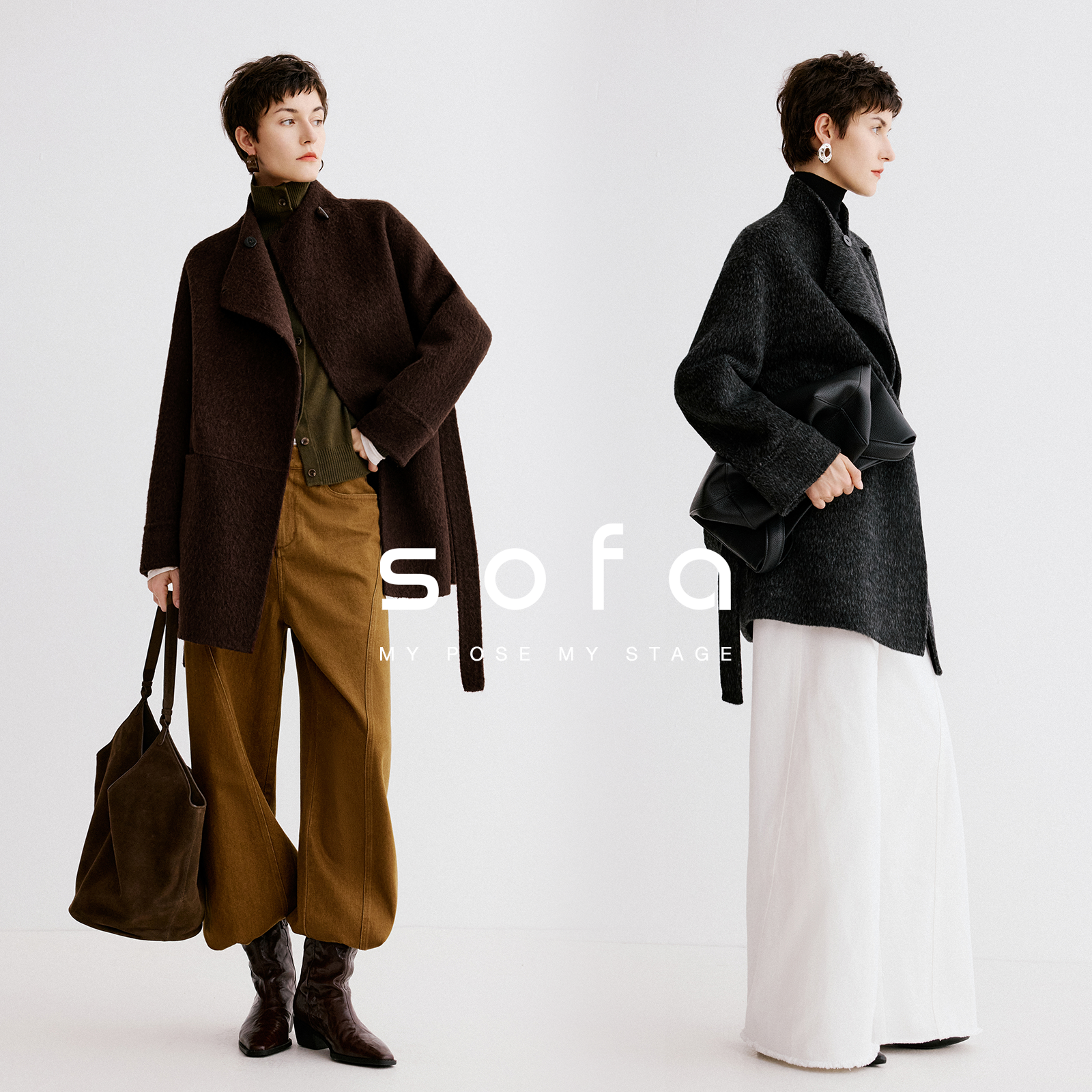 sofa复古高级感毛呢外套