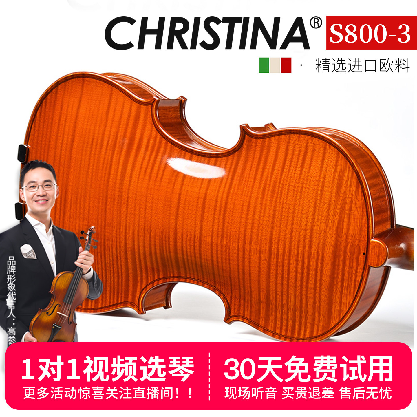 克莉丝蒂娜进口欧料小提琴