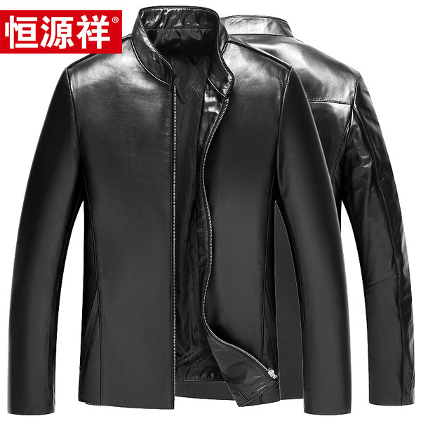 恒源祥 头层绵羊皮 男式皮夹克 皮衣 聚划算+优惠券折后￥598包邮（￥798-200）3色可选
