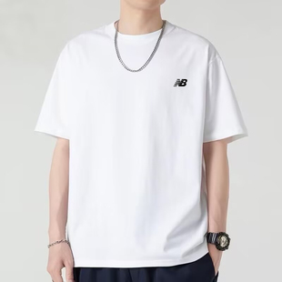 潮牌百搭上衣打底衫 NB百伦纯棉短袖 体恤衫 宽松圆领半袖 t恤男夏季