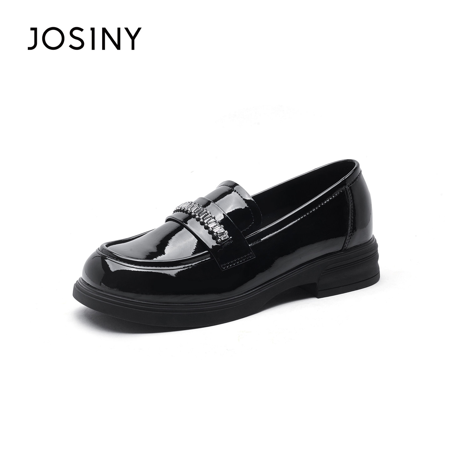 卓诗尼2026春夏新款时尚百搭舒适休闲乐福鞋女款厚底增高单鞋